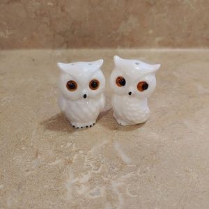 🟢White Owl Salt and Pepper Shakers